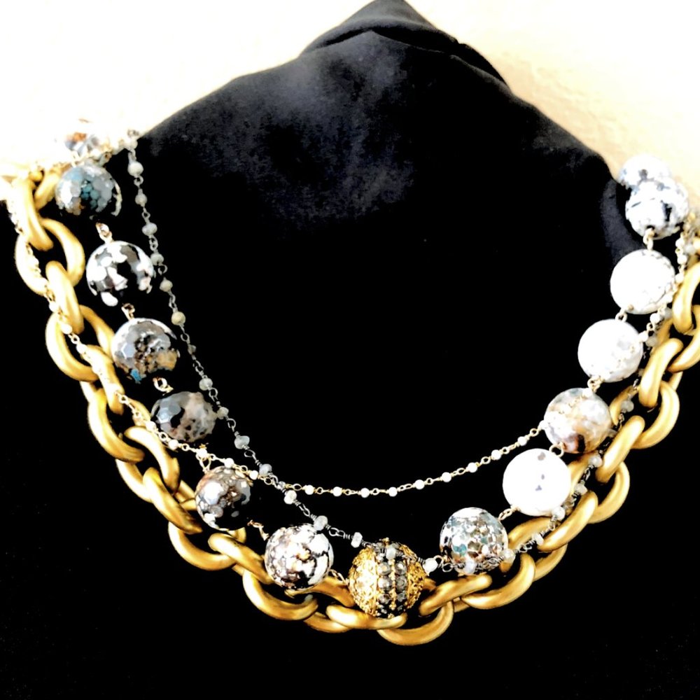 AMANI DONYEL Natural Agate & Opal Necklace